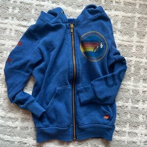 No longer making kids size 4 Aviator Nation blue hoodie